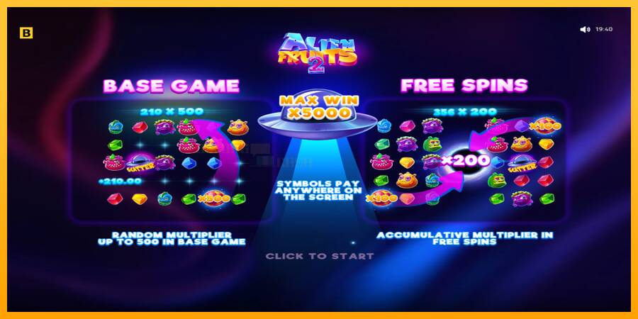 Alien Fruits 2 игрална машина за пари, снимка 1