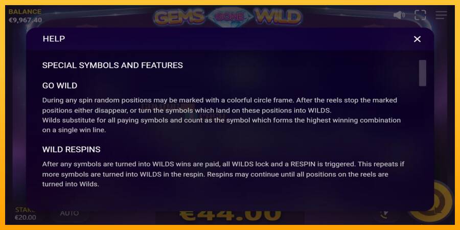 Gems Gone Wild игрална машина за пари, снимка 6