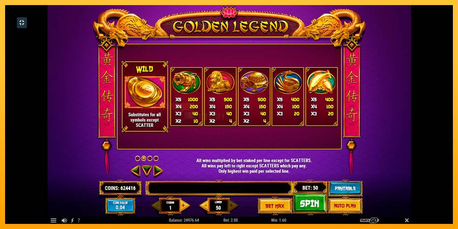 Golden Legend игрална машина за пари, снимка 5