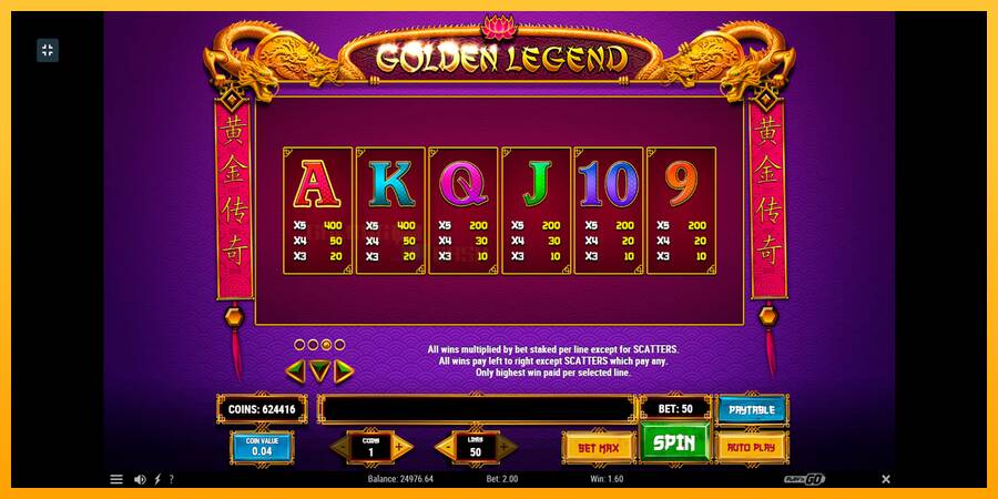 Golden Legend игрална машина за пари, снимка 6