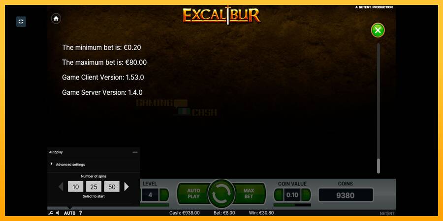 Excalibur игрална машина за пари, снимка 10