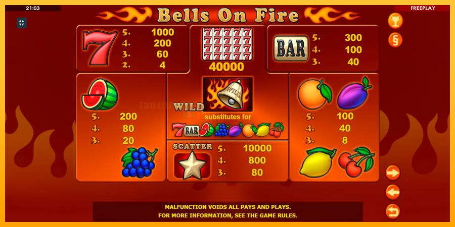 Bells on Fire игрална машина за пари, снимка 8