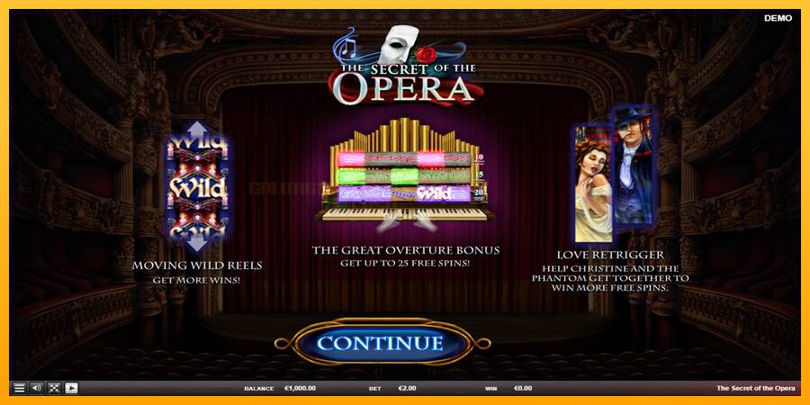 The Secret of the Opera игрална машина за пари, снимка 1