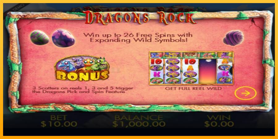 Dragons Rock игрална машина за пари, снимка 1