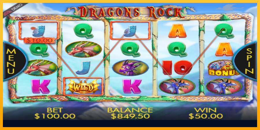 Dragons Rock игрална машина за пари, снимка 3