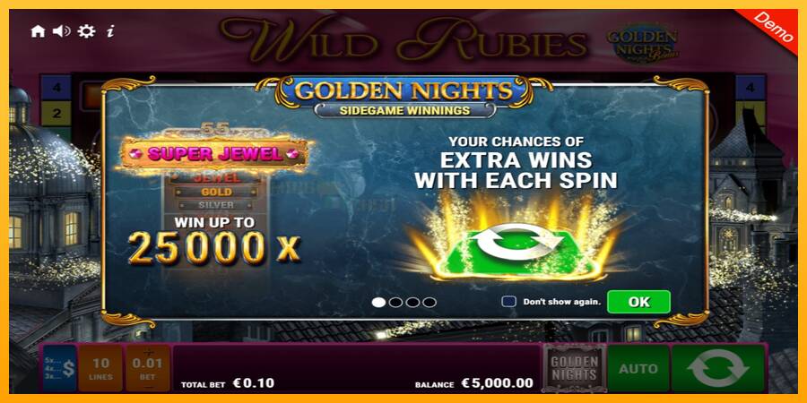 Wild Rubies Golden Nights игрална машина за пари, снимка 1