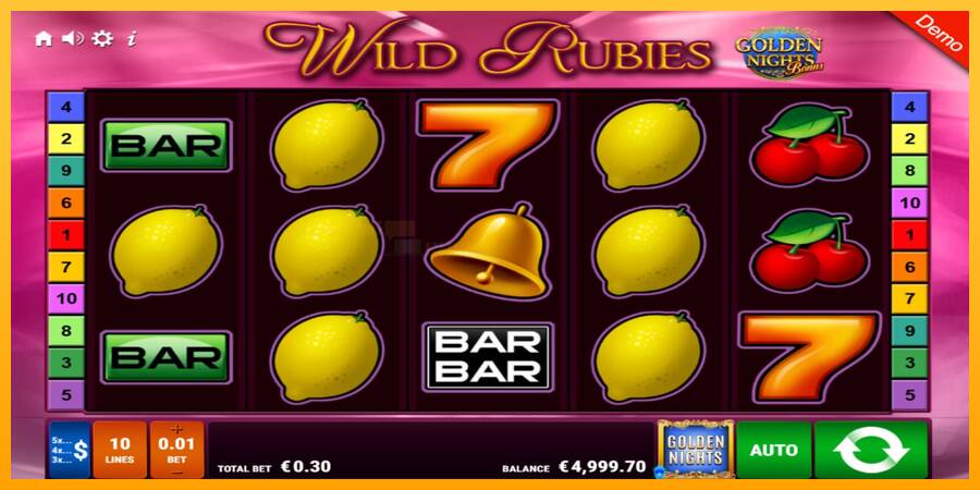 Wild Rubies Golden Nights игрална машина за пари, снимка 2