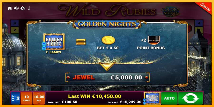 Wild Rubies Golden Nights игрална машина за пари, снимка 4