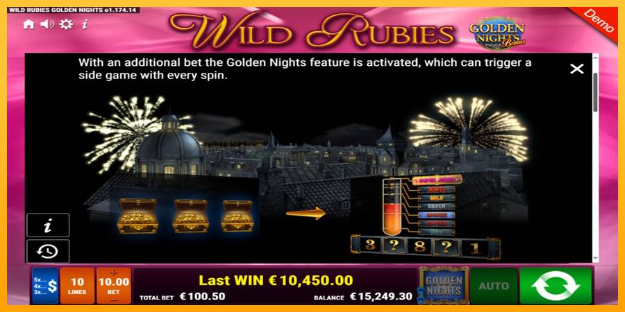 Wild Rubies Golden Nights игрална машина за пари, снимка 6