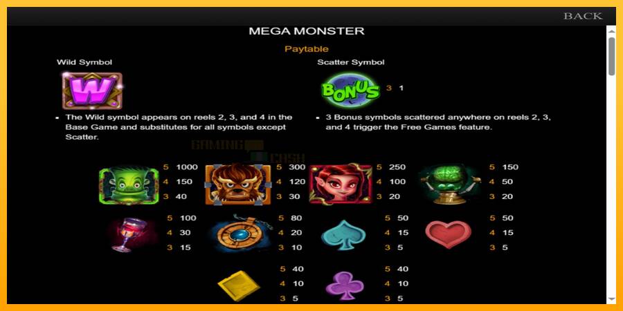 Mega Monster игрална машина за пари, снимка 3