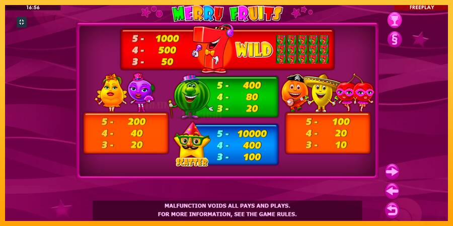 Merry Fruits игрална машина за пари, снимка 8