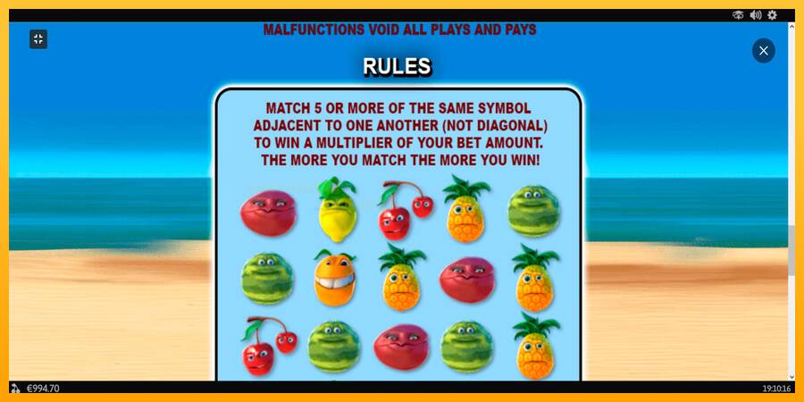 Funky Fruits игрална машина за пари, снимка 5