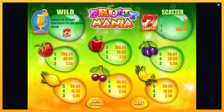 Fruity Mania игрална машина за пари, снимка 6