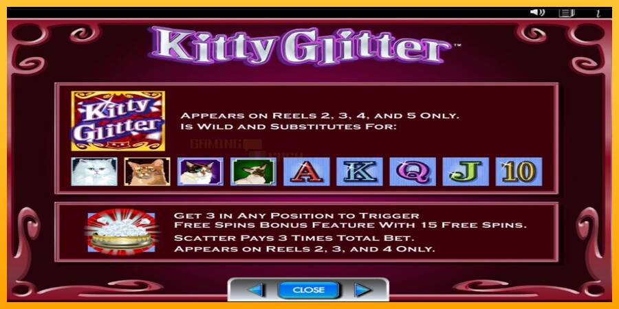 Kitty Glitter игрална машина за пари, снимка 5