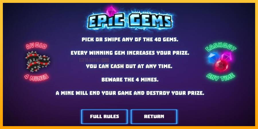 Epic Gems игрална машина за пари, снимка 3