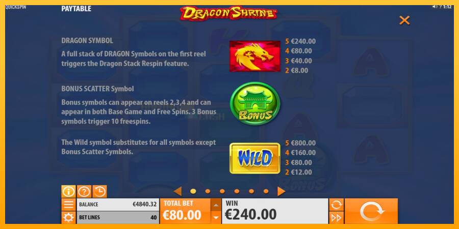 Dragon Shrine игрална машина за пари, снимка 3