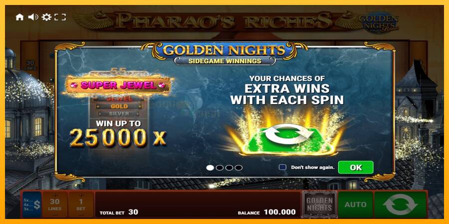 Pharaos Riches Golden Nights игрална машина за пари, снимка 1