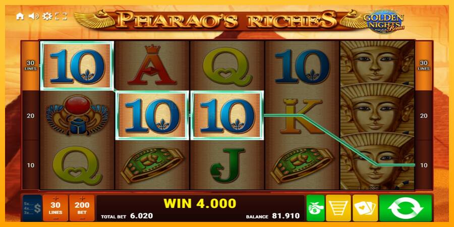 Pharaos Riches Golden Nights игрална машина за пари, снимка 3