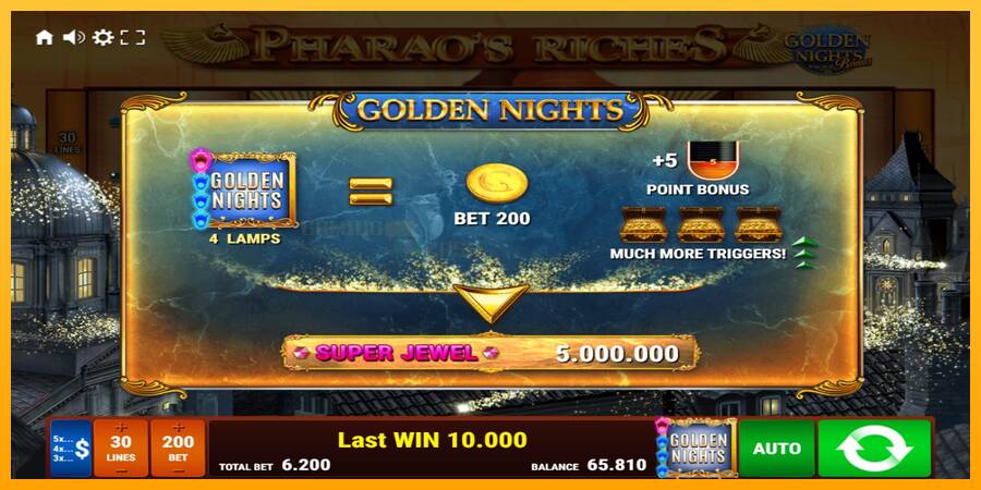 Pharaos Riches Golden Nights игрална машина за пари, снимка 7