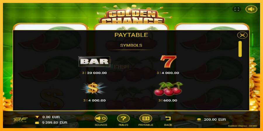 Golden Chance игрална машина за пари, снимка 3