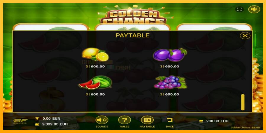 Golden Chance игрална машина за пари, снимка 4