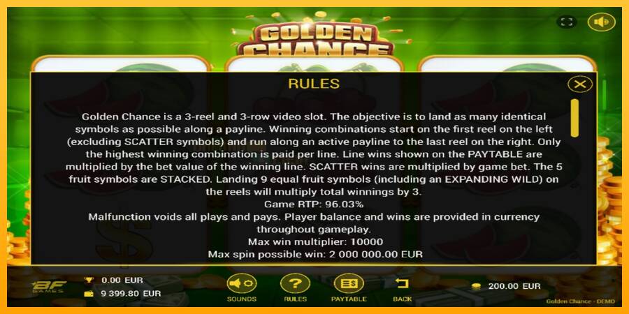 Golden Chance игрална машина за пари, снимка 5