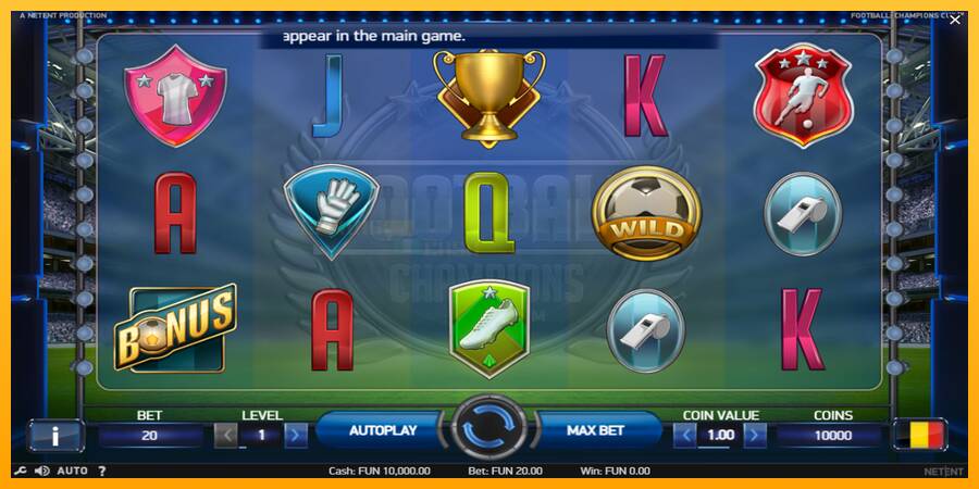 Football Champions Cup игрална машина за пари, снимка 3