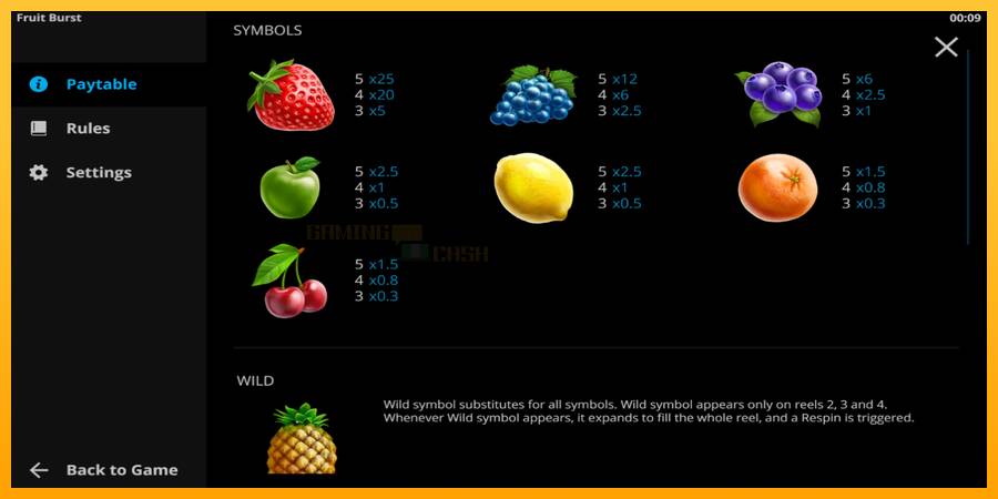 Fruitburst игрална машина за пари, снимка 4