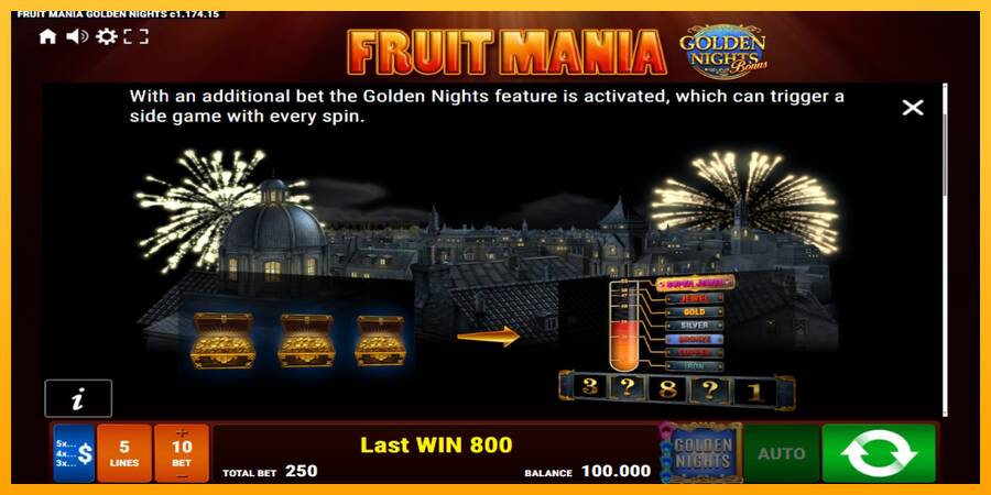 Fruit Mania Golden Nights игрална машина за пари, снимка 5