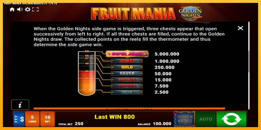 Fruit Mania Golden Nights игрална машина за пари, снимка 6