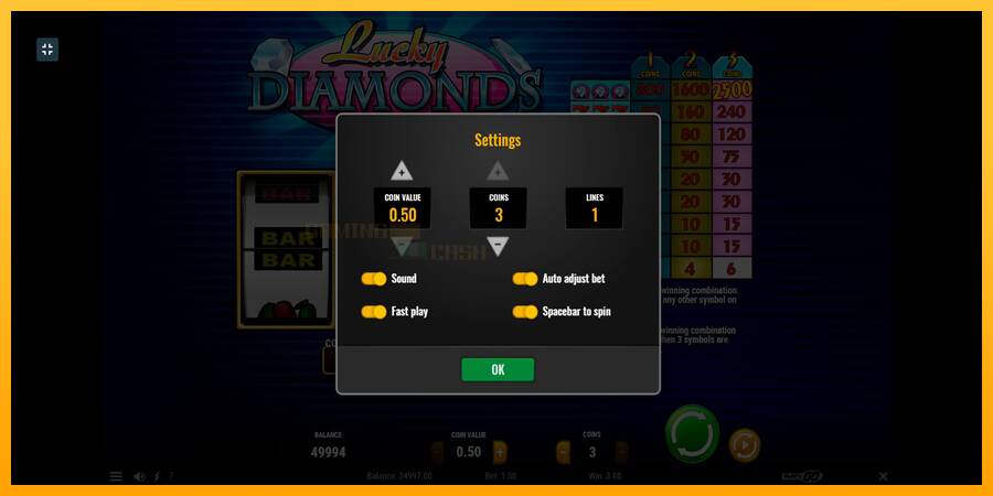 Lucky Diamonds игрална машина за пари, снимка 4