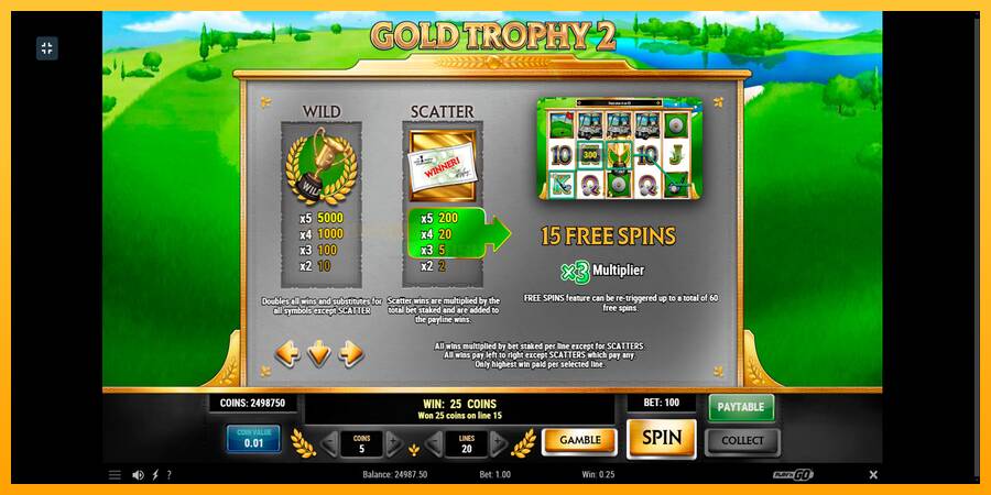 Gold Trophy 2 игрална машина за пари, снимка 6