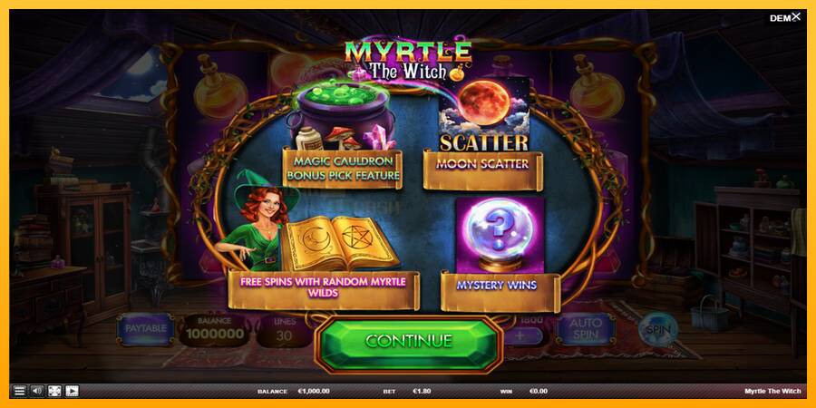 Myrtle the Witch игрална машина за пари, снимка 1