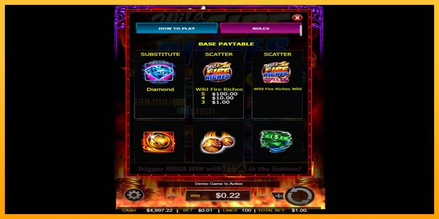 Wild Fire Riches игрална машина за пари, снимка 3