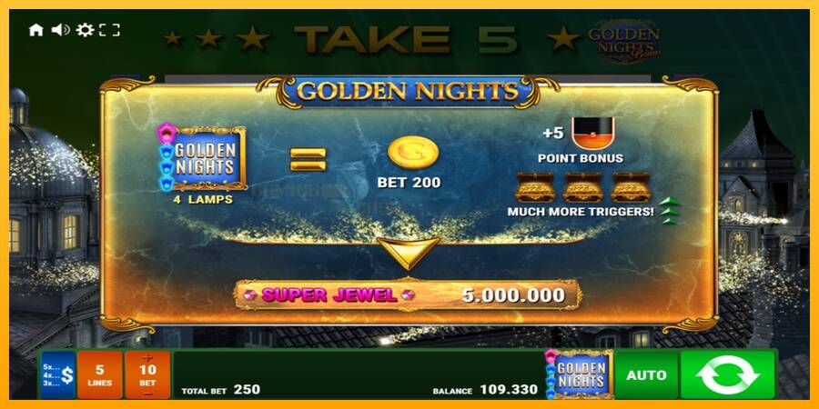 Take 5 Golden Nights игрална машина за пари, снимка 6