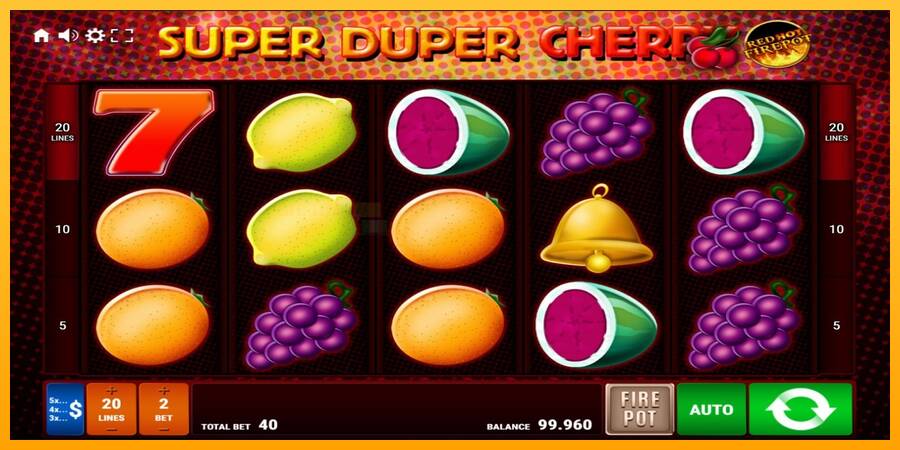 Super Duper Cherry Red Hot Firepot игрална машина за пари, снимка 1