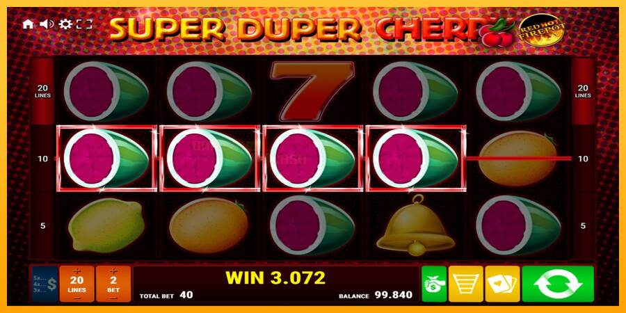 Super Duper Cherry Red Hot Firepot игрална машина за пари, снимка 2