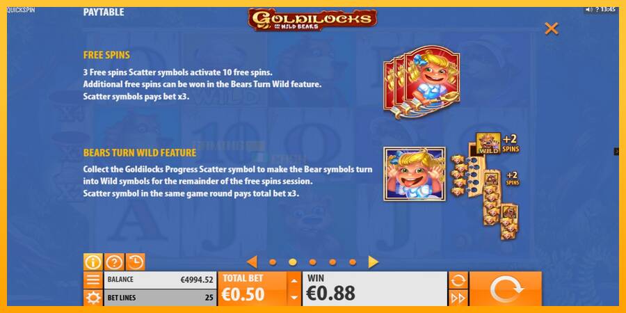 Goldilocks and the Wild Bears игрална машина за пари, снимка 5