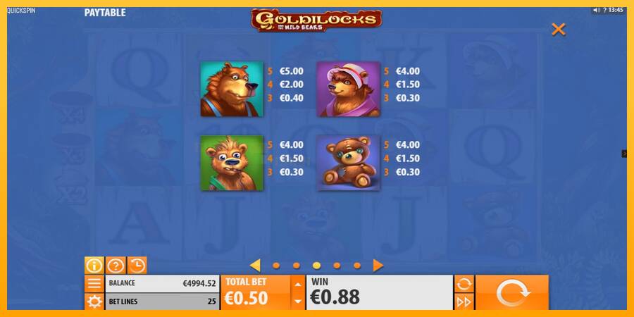 Goldilocks and the Wild Bears игрална машина за пари, снимка 6