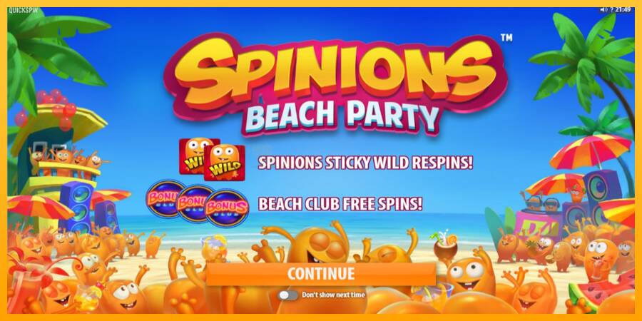 Spinions Beach Party игрална машина за пари, снимка 1