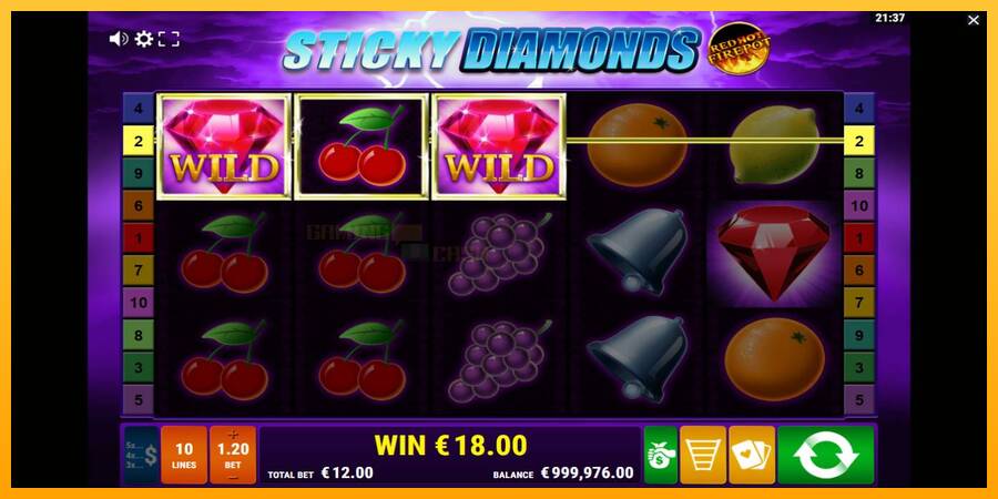 Sticky Diamonds Red Hot Firepot игрална машина за пари, снимка 2