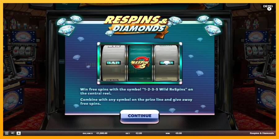 Respins Diamonds игрална машина за пари, снимка 1