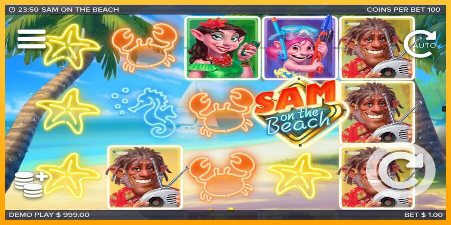 Sam on the Beach игрална машина за пари, снимка 1