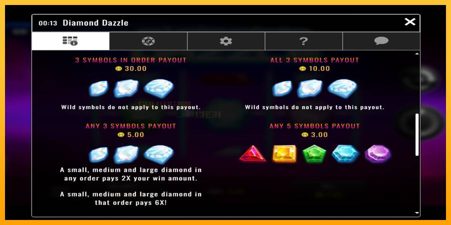 Diamond Dazzle игрална машина за пари, снимка 4