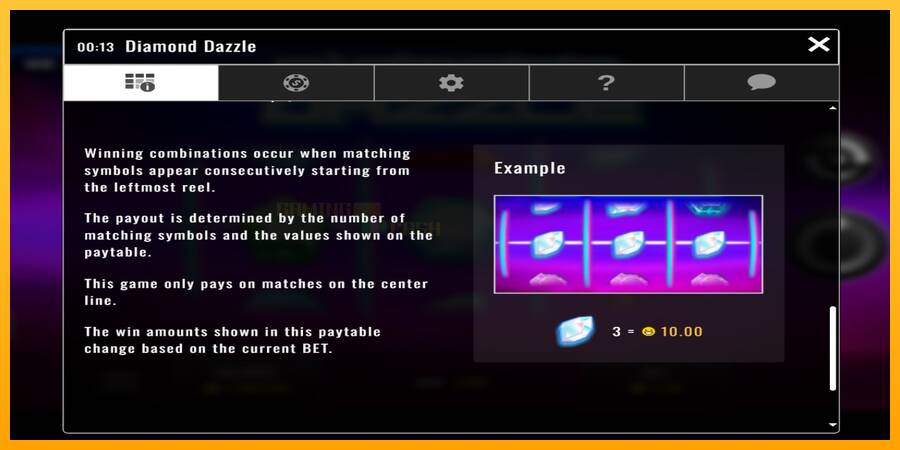 Diamond Dazzle игрална машина за пари, снимка 5