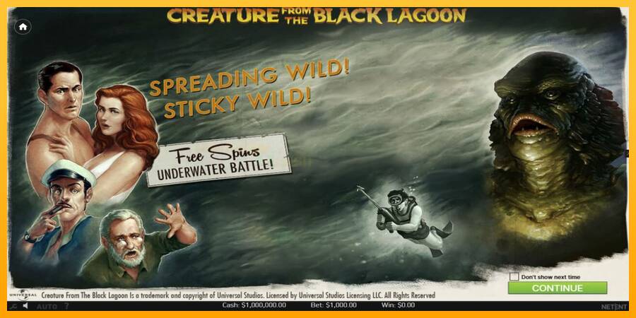 Creature From The Black Lagoon игрална машина за пари, снимка 1