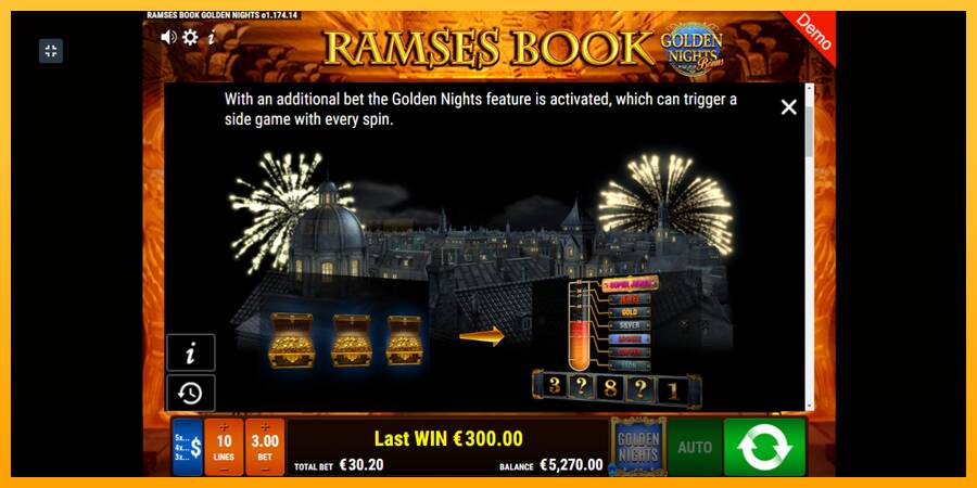 Ramses Book Golden Nights игрална машина за пари, снимка 5