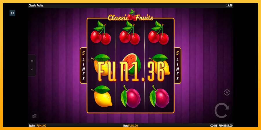 Classic Fruit игрална машина за пари, снимка 3