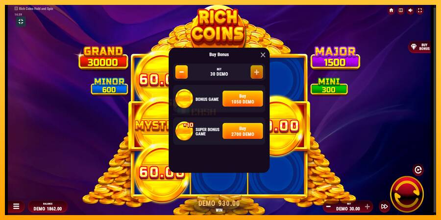 Rich Coins Hold and Spin игрална машина за пари, снимка 7