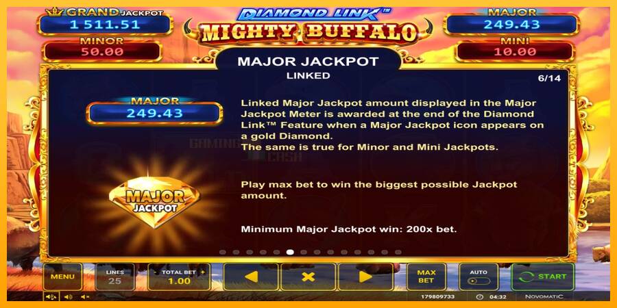 Diamond Link Mighty Buffalo игрална машина за пари, снимка 4